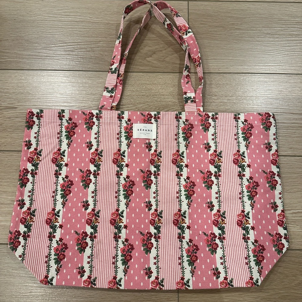 Pink Floral Tote Bag